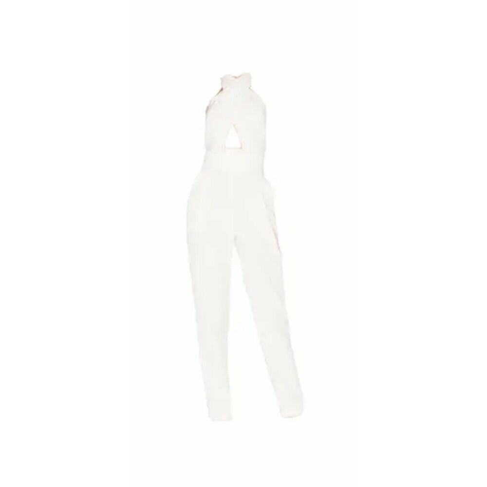 Milly White Halter Cutout Jumpsuit
